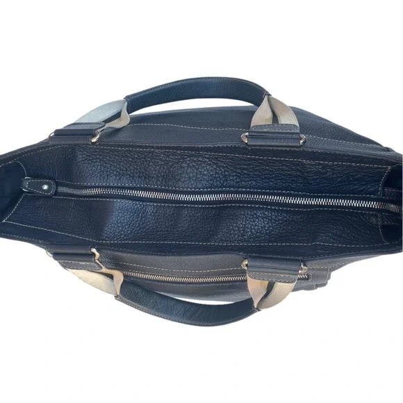 FURLA Black Pebbled Leather Hobo Handbag Purse Bag - Picture 11 of 16